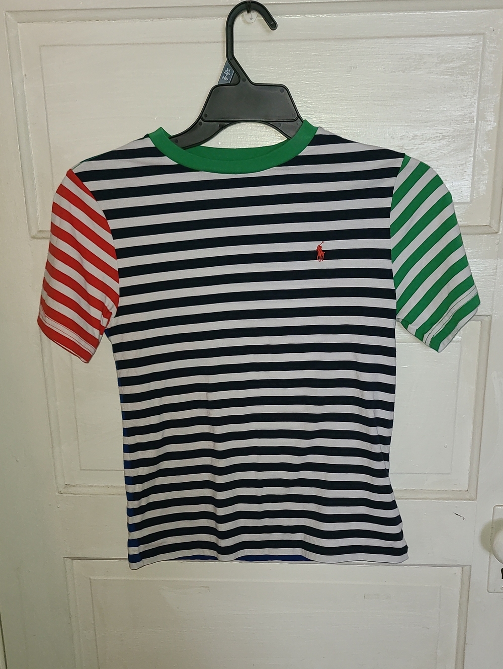 Polo by Ralph Lauren Navy, White, Red & Green Striped Kids Tee